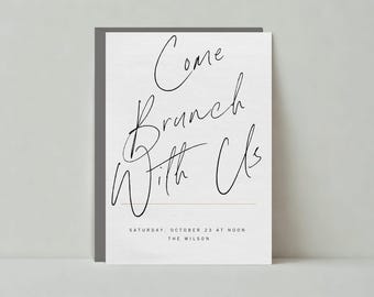 Paperless Post Customizable Brunch Party Invitation Template | Bold And Typographic, Simple And Modern | Instant Download
