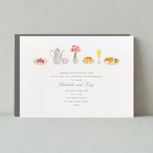 Convite para Jantar de Ensaio | Ilustrativo | Brunch de Casamento | Modelo Personalizável de Postagem Sem Papel | Download Instantâneo