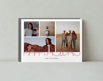 Paperless Post Customizable Holiday Card Template | Bold And Typographic, Simple And Minimal, Modern | Print, Golden | Instant Download