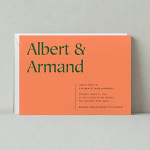 Plantilla de invitación de boda moderna personalizable sin papel / Audaz y tipográfica, simple y minimalista / Descarga instantánea