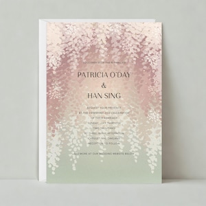 Paperless Post Anpassbare Hochzeitseinladung Vorlage | Illustrativ | Aquarell, Blätter, Licht, Überblendung | Sofort Download