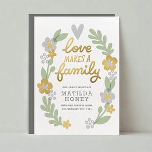 Papierloze post aanpasbare goedkeuringsaankondigingen sjabloon uitnodiging | Babyshower, lente, hart | Direct downloaden