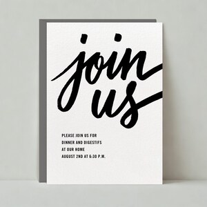 Plantilla de invitación a una cena personalizable sin papel / Audaz y tipográfica / Entretenimiento general / Descarga instantánea