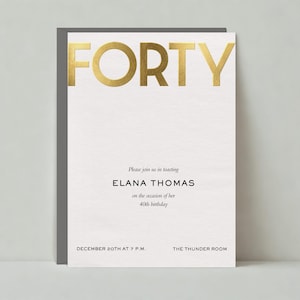 Papierloze post aanpasbare sjabloon uitnodiging verjaardagsfeestje | Gedurfd en typografisch, modern | Mijlpaal verjaardag | Direct downloaden
