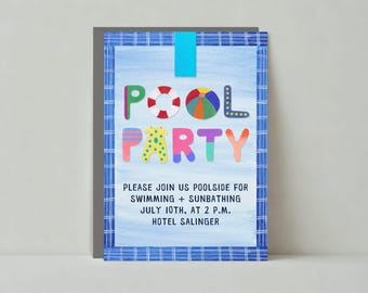 Paperless Post Customizable Summer Party Invitation Template | Pool, Floaty, Fun, Party, Inner Tubes | Instant Download