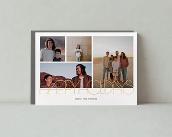 Paperless Post Customizable Holiday Card Template | Simple And Minimal, Bold And Typographic, Modern | Print, Shiny | Instant Download