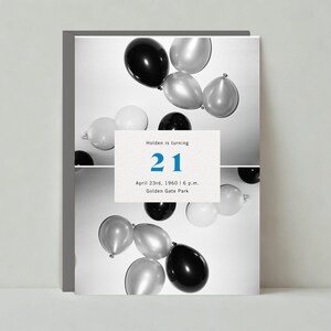 Paperless Post Anpassbare Meilenstein Geburtstagsparty Einladung Vorlage | Modern |  Geburtstag, Foto, Bild, Grau | Sofort Download