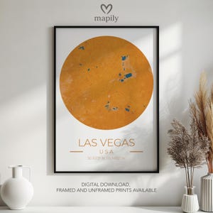 Impression personnalisée de la carte de Las Vegas : un cadeau attentionné pour une pendaison de crémaillère ou l'obtention d'un diplôme | Décoration murale personnalisée