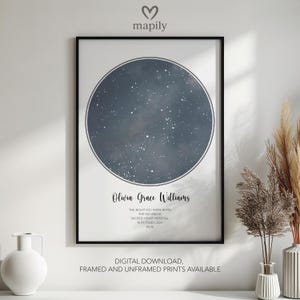 La nuit de votre naissance - Cadeau unique pour bébé, cadeau pour un nouveau-né, impression personnalisée de carte du ciel, cadeau personnalisé, carte du ciel personnalisée, cadeau de carte du ciel
