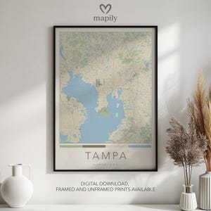 Einzigartiger Tampa Map Print – Geschenk für Freunde oder Familie | Wandkunst mit einer persönlichen Note