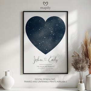 The Night We Married - Personalisierte Sternkarte, Besondere Datumssterne, Jahrestags-Sternendruck, Jahrestags-Sternendruck, Jahrestagsgeschenk, Sternkarten-Datum, personalisiert - 09