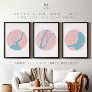 Personalized City Map Print Set: Sleek Travel Decor