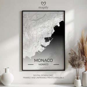 Einzigartiger Monaco Map Print – Geschenk für Freunde oder Familie | Wandkunst mit einer persönlichen Note