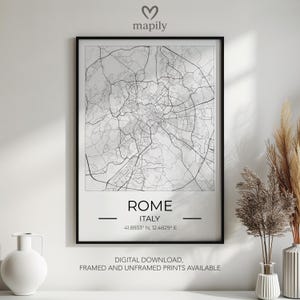 Personalisierte Stadtkarte von Rom – Einzigartiges Geschenk zur Einweihungsfeier oder zum Schulabschluss Personalisierte Wandkunst