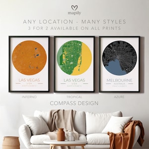 Custom City Map Print Set: Any Location, Minimalist Home Decor