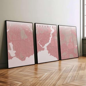 Custom City Map Triptych: Personalized 3-Panel Wall Art