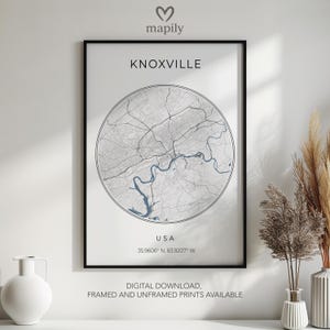 Knoxville Pride Map, Local Hero Poster, Regional Decor Print, Urban Landmark Wall Art, Community Gift, Clean Design