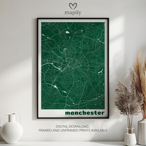 Office City Map - sauber individuelles Manchester Poster | Moderne Arbeitsumgebung Map Print