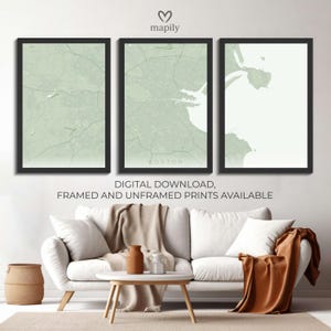 3-teilige individuelle Landkarte, elegantes Geschenkposter | Sentimentale Wandkunst