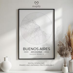 Wo wir gelebt haben Karte - Individueller Stadtplan von Bueno Aires | Ideales Einweihungsgeschenk