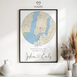 Wo wir uns trafen Karte | Personalisierter Hallo Standort Druck | Personalisiertes Geschenk für Sie Romantisches Paar-Andenken