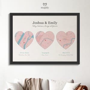 Heute Morgen Immer Immer Karte | Personalisierter Dreifach Lage Druck | Ausdauernde Liebesgeschichte Geschenk | Romantisches Paar Kunst
