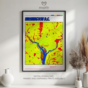 Aangepaste stadsprint Washington DC – lokale identiteit muurkunst | Urban Roots-decor