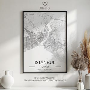 Pôster de mapa de viagem personalizado de Istambul: lembrança personalizada da cidade