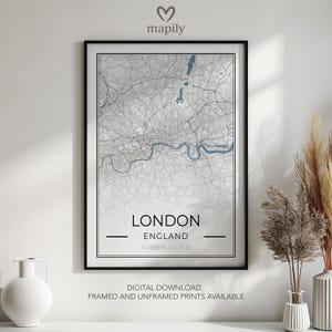 Impresión única del mapa de la ciudad de Londres: regalo para amigos o familiares / Arte mural con un toque personal