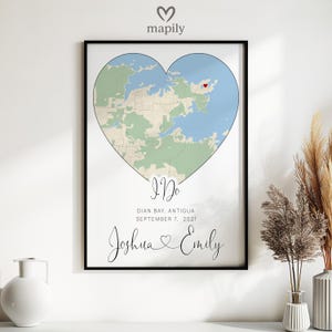 Ich tue Kartendruck | Personalisierte Landkarte | Benutzerdefinierte Hochzeit Geschenk | Erster Jahrestag Geschenk für Paar