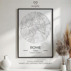 Rom Stadt Karte Poster - Einzigartiges Geschenk | Personalisierter Stadt Kunstdruck