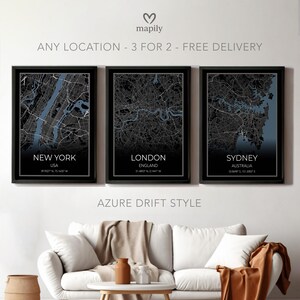 Custom City Map Print Set: Modern Wall Art, Any Location