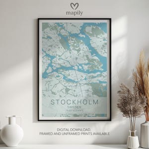 Impresión única del mapa de Estocolmo: regalo para amigos o familiares / Arte mural con un toque personal