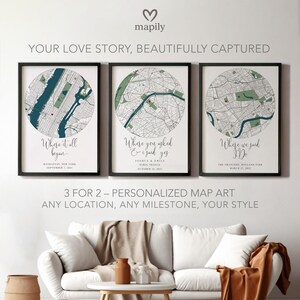 Hochzeitskarten-Set | 3 für 2 Angebot | Ihre Liebesgeschichte Eingefangen | Dreifach Lage Kunst | Personalisiertes Jubiläumsgeschenk