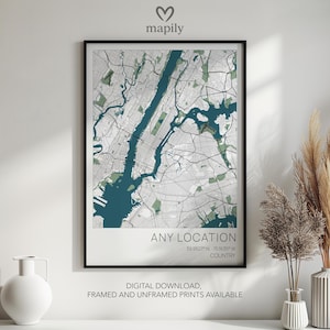 Sentimental Map Print New Home Wall Art, Personal Gift, Family City Map, Travel Memory, Milestone Decor, Custom Location Artwork