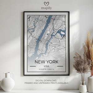 New York City Map Poster - Einzigartiges Geschenk | Personalisierter Stadt Kunstdruck