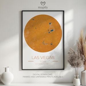 Las Vegas Personalized Map Print, Hometown Wall Gift, College Town Art, New Home Decor, Life Story Poster, Meaningful Family Present