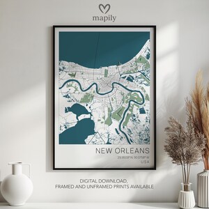 Carte d'où je viens : affiche personnalisée de la Nouvelle-Orléans | Imprimé fière de la ville