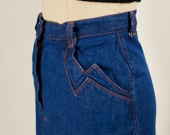 xs black denim skirt