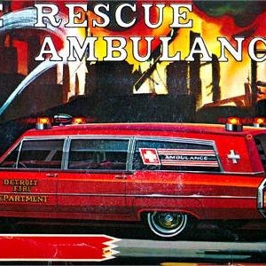 希少！激レア！当時物！JO-HAN FUNNY AMBULANCE X-RAY: ☼RARE☼ 1966 Cadillac Fire Rescue Ambulance 1/25, Jo