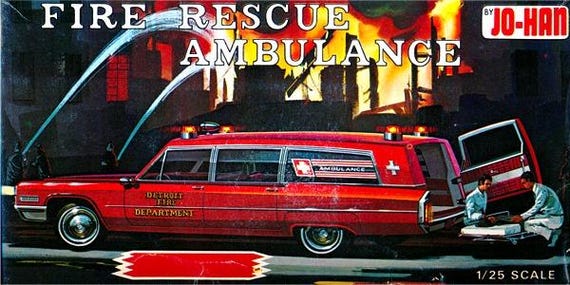 Johan 1960's Cadillac Ambulance Model Kit - Etsy