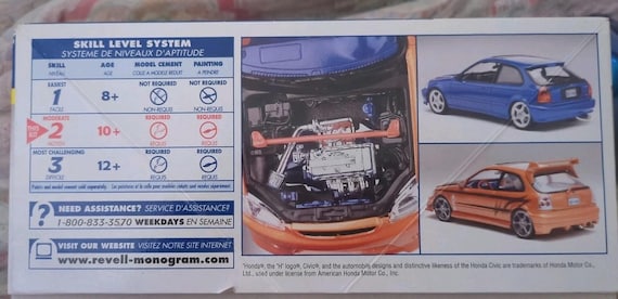 Revell 1/25 Honda Civic SI Hatch Back Tuner Model Kit - Etsy