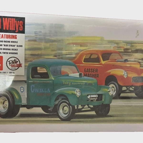 AMT 1940's Willys Coupe Or Pickup Gasser 1/25 Model Kit