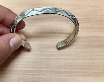 Navajo Victor Hicks Sterling and 14K Cuff Bracelet