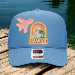 Cappello da camionista, regalo alla moda per lei, cappello da camionista portafortuna, cappello da camionista personalizzato, cappello da camionista da donna, cappello da camionista hawaiano, cappello con toppa