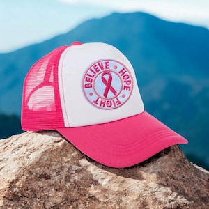 Breast Cancer hat, Breast cancer Ribbon trucker hat, Cancer Support hat, Breast Cancer Warrior Trucker hat, Cancer Awareness hat