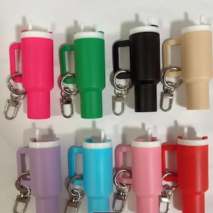 Miniature Tumbler Keychain with Removable Lid, Gift Holiday Accessory Birthday Cup Chapstick Lip Balm Gift for Her, Chapstick Holder