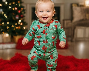 Weihnachten Bambus Pyjama, Bambus Baby Pyjamas, Cabrio Reißverschluss Footie, Bambus Schläfer, Bambus Reißverschluss Strampler, Babyparty, Babyparty Geschenk