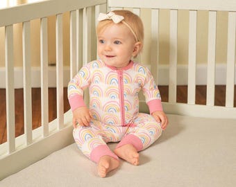 Rainbow baby Pajamas, Bamboo Baby Pajamas, Convertible Zipper Footie, Bamboo Sleeper, Bamboo Zipper Romper, Baby Shower, Baby Shower Gift