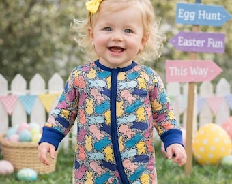 Bambus Ostern Baby Pyjamas, Ostern Pyjamas, Bambus Baby Pyjamas, Cabrio Reißverschluss Footie, Frühling Baby Schläfer, Ostern Outfit für Baby